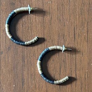 Elegant Black and Gold Hoop Earrings